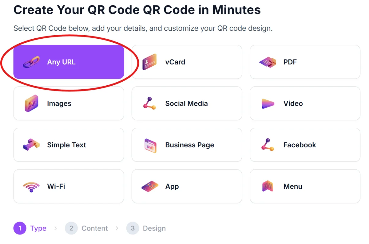 Select your content type