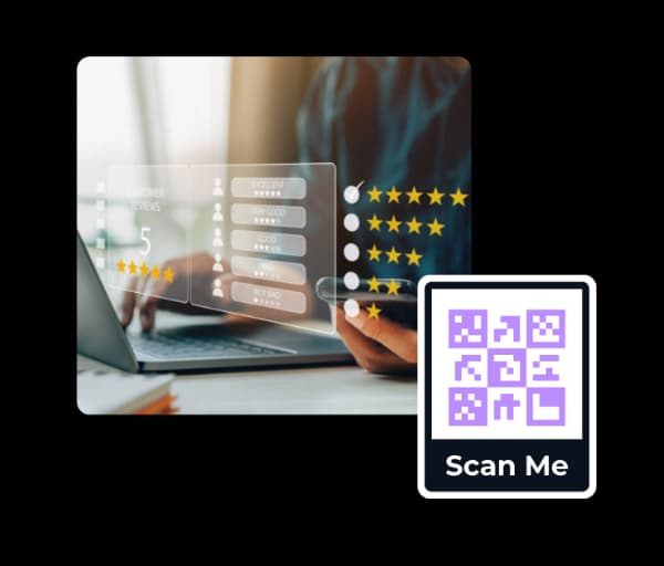 Easily collect reviews and feedback - Feedback QR Code feature illustration for QR Codes For Gyms and Wellness Studios
